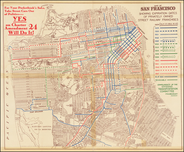 81-San Francisco & Bay Area Map By Citizens Transportation Committee