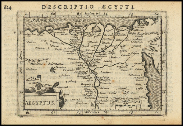 68-Egypt Map By Jodocus Hondius