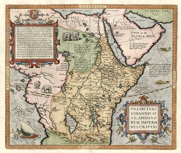 70-Africa, Africa, North Africa, East Africa and West Africa Map By Abraham Ortelius