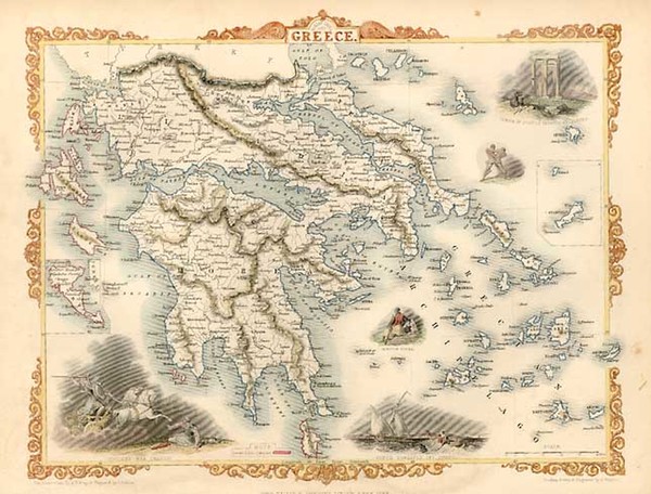 98-Europe, Mediterranean, Balearic Islands and Greece Map By John Tallis