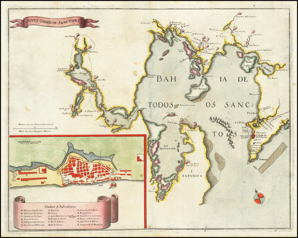 57-Brazil Map By Matthaus Merian