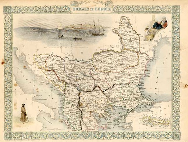 5-Europe, Balkans, Turkey, Balearic Islands and Greece Map By John Tallis