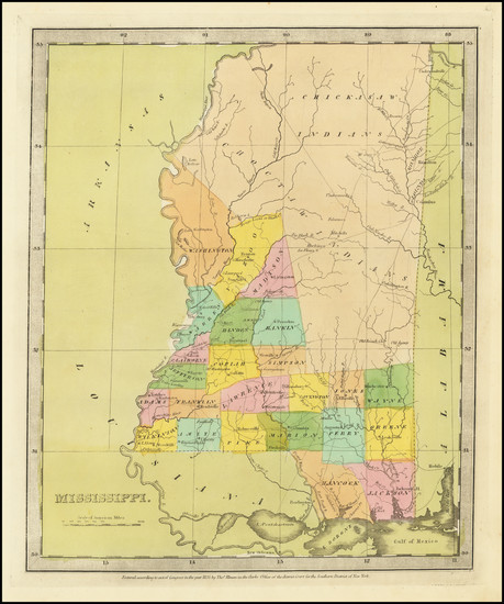 27-Mississippi Map By David Hugh Burr