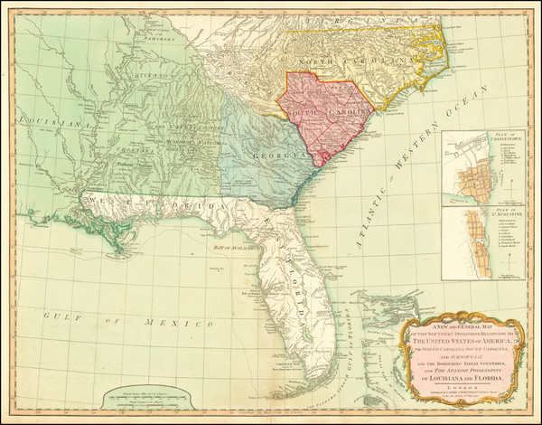 68-Florida, South, Alabama, Mississippi, Southeast, Georgia, North Carolina and South Carolina Map