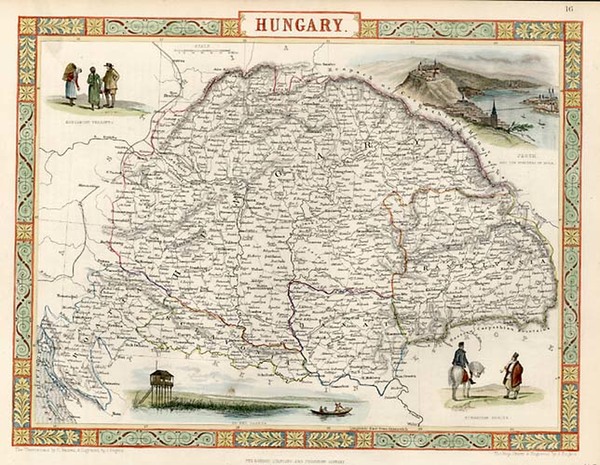 41-Europe, Hungary, Romania and Balkans Map By John Tallis