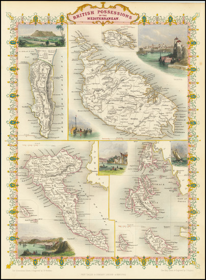 44-Mediterranean, Malta and Greece Map By John Tallis