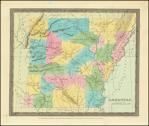 32-Arkansas Map By David Hugh Burr