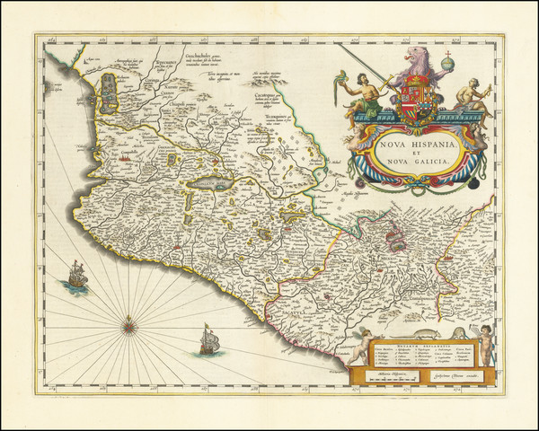 45-Mexico Map By Willem Janszoon Blaeu