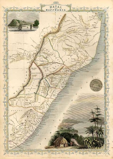 40-Africa, South Africa and East Africa Map By John Tallis