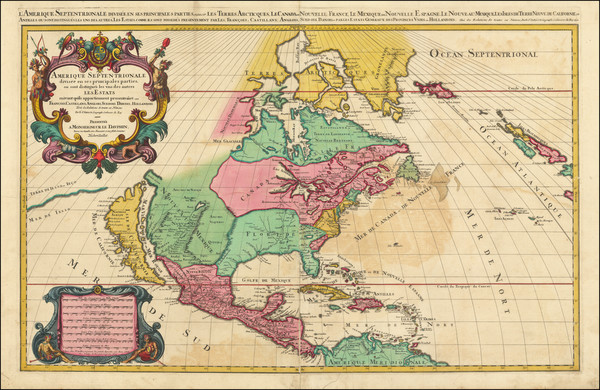 78-North America and California Map By Alexis-Hubert Jaillot