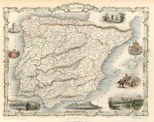 11-Europe, Spain and Portugal Map By John Tallis