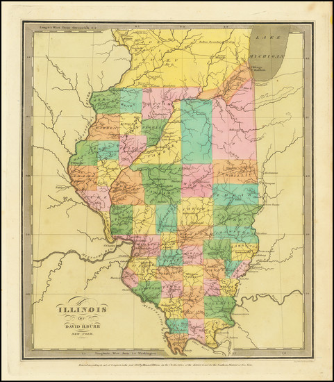 100-Illinois Map By David Hugh Burr