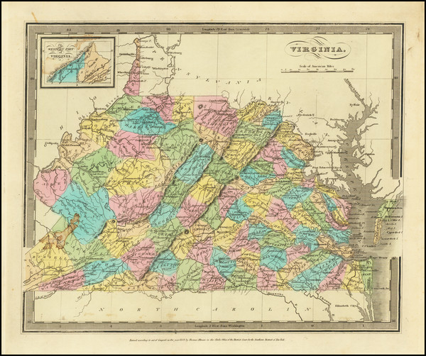 95-West Virginia and Virginia Map By David Hugh Burr