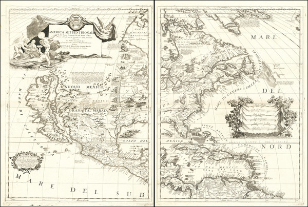 83-United States, North America and California as an Island Map By Vincenzo Maria Coronelli