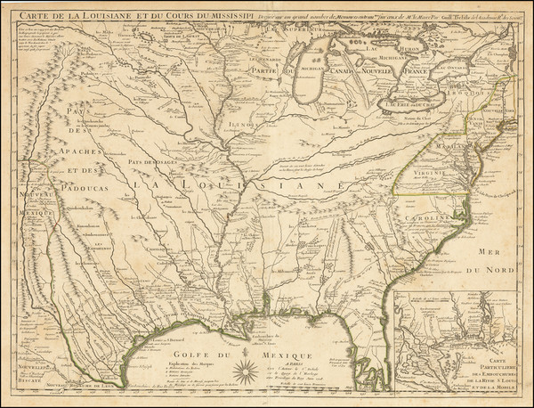 5-South, Louisiana, Southeast, Texas, Midwest, Plains, Southwest and New Orleans Map By Guillaume