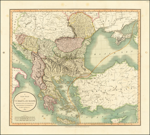 39-Balkans, Turkey, Turkey & Asia Minor and Greece Map By John Cary