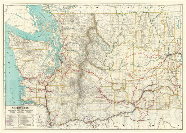 97-Washington Map By McGill-Warner Co.