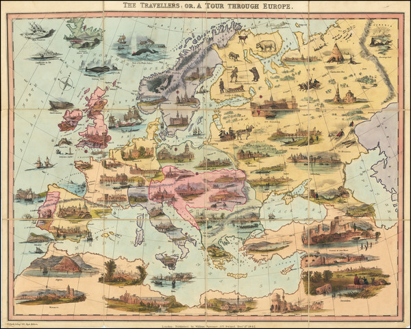 17-Europe and Curiosities Map By William Spooner