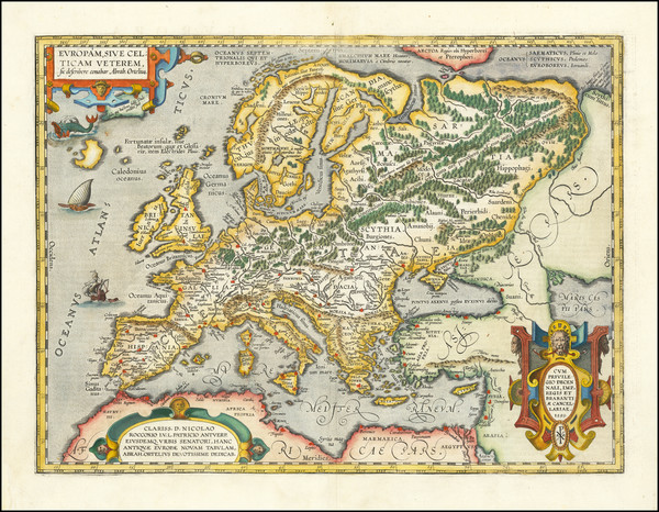 26-Europe Map By Abraham Ortelius