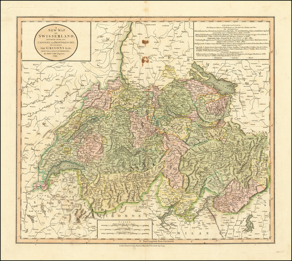 100-Switzerland Map By John Cary