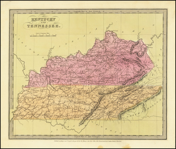 51-Kentucky and Tennessee Map By David Hugh Burr