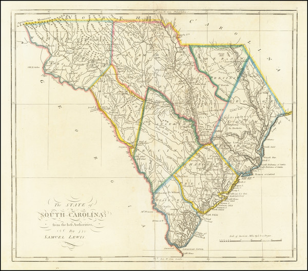 29-South Carolina Map By Mathew Carey