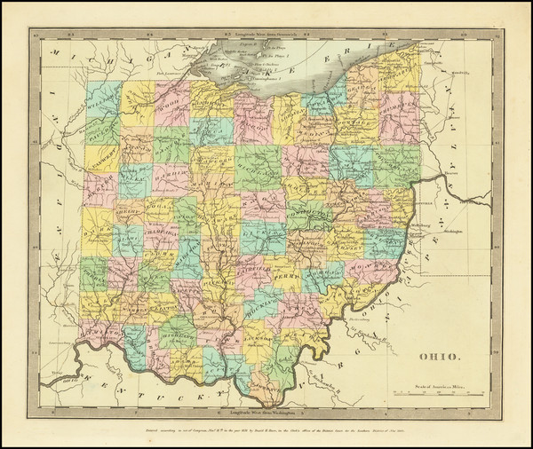 36-Ohio Map By David Hugh Burr