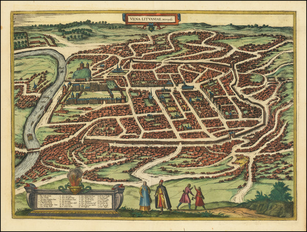 88-Poland and Baltic Countries Map By Georg Braun  &  Frans Hogenberg