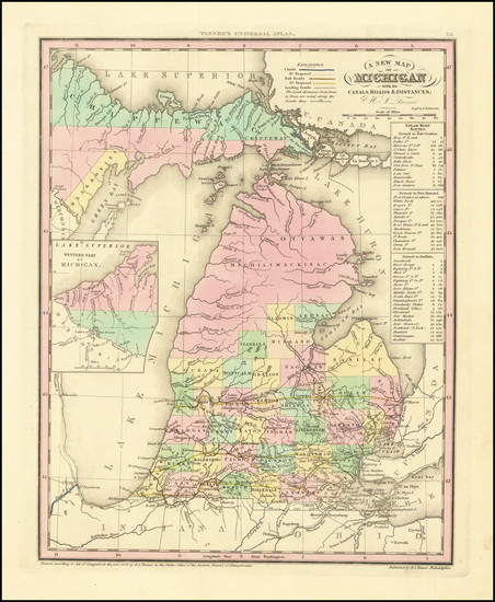 59-Michigan Map By Henry Schenk Tanner