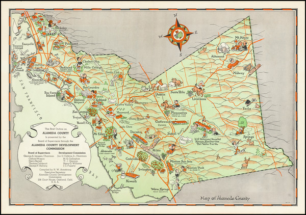 2-San Francisco & Bay Area Map By N.W. Armstrong / W.T.F.