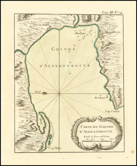 31-Turkey & Asia Minor Map By Jacques Nicolas Bellin