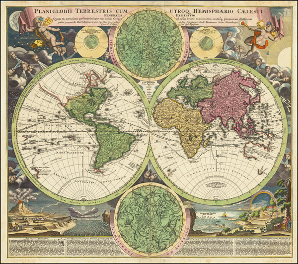 90-World Map By Johann Baptist Homann