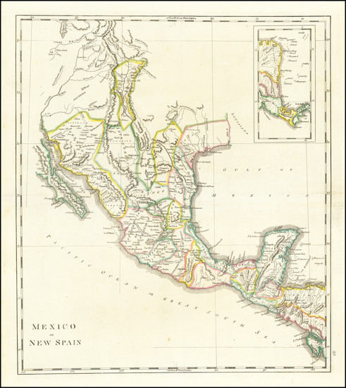 38-Texas, Southwest, Rocky Mountains and Mexico Map By Mathew Carey