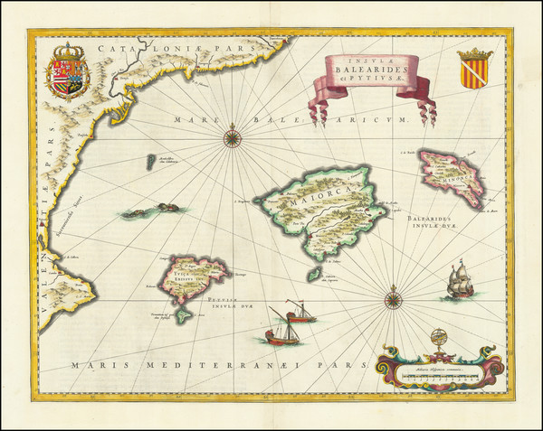 59-Balearic Islands Map By Willem Janszoon Blaeu