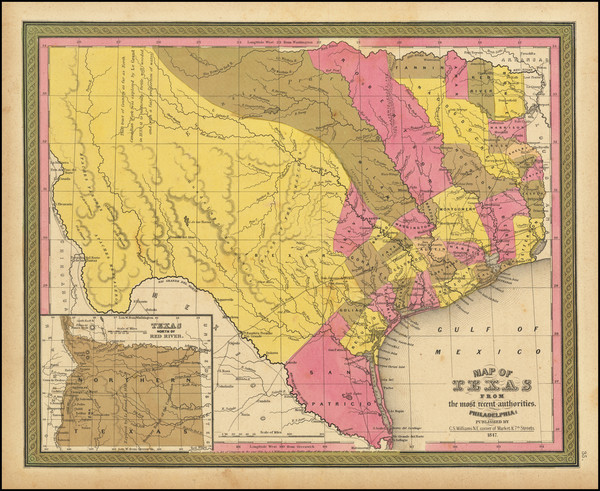 49-Texas Map By Samuel Augustus Mitchell