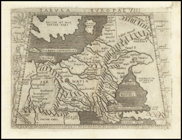 89-Russia, Ukraine, Baltic Countries and Scandinavia Map By Giacomo Gastaldi