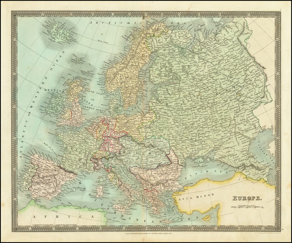 67-Europe Map By Henry Teesdale