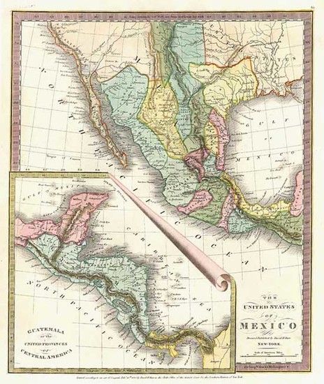 75-Texas, Southwest, Central America and California Map By David Hugh Burr