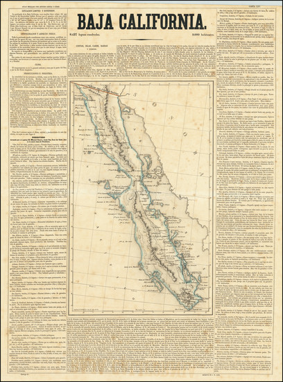 99-Baja California Map By Antonio Garcia y Cubas