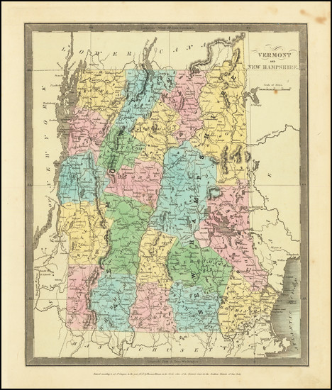 71-New Hampshire and Vermont Map By David Hugh Burr