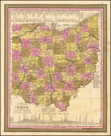 2-Ohio Map By Samuel Augustus Mitchell