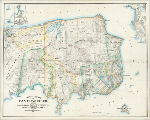 51-San Francisco & Bay Area Map By Vitus Wackenreuder