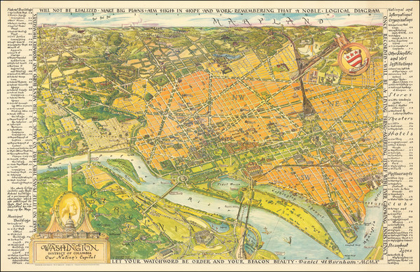 71-Washington, D.C. and Pictorial Maps Map By Henrietta Lintner  &  Oliver Whitwell Wilson