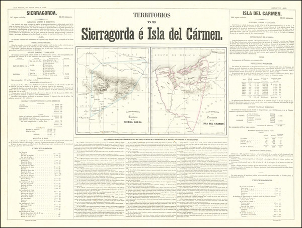 55-Mexico Map By Antonio Garcia y Cubas