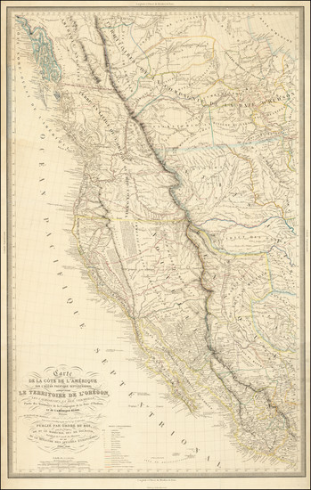 23-United States, Texas, Southwest, Rocky Mountains, Mexico and California Map By Eugene Duflot De