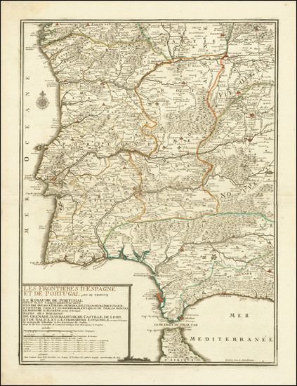 41-Spain and Portugal Map By Nicolas de Fer