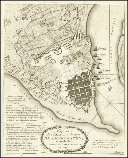 38-South Carolina and American Revolution Map By Charles Picquet