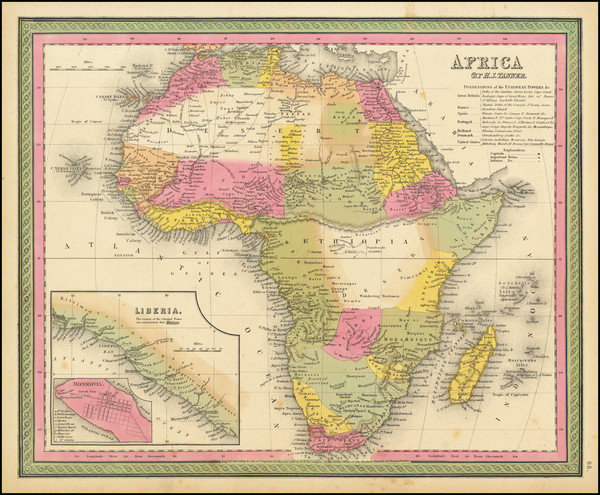 80-Africa Map By Samuel Augustus Mitchell
