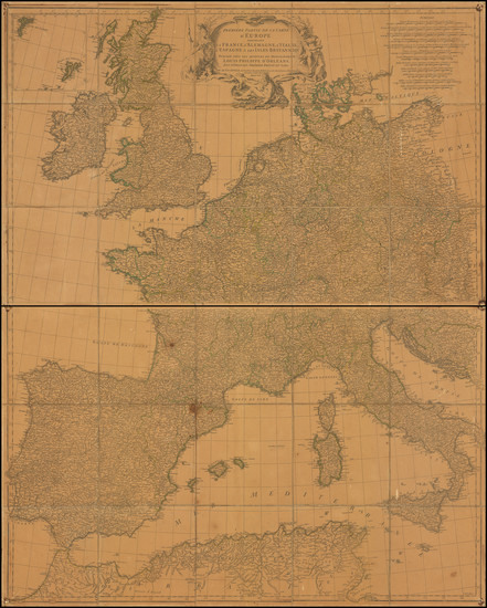 88-Europe Map By Jean-Baptiste Bourguignon d'Anville