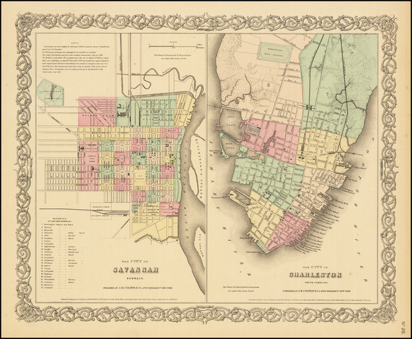 99-Georgia and South Carolina Map By Joseph Hutchins Colton